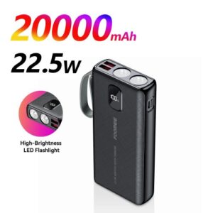 FOOMEE 20000mAh 22.5W Fast Charging Power Bank with Dual LED Floodlights