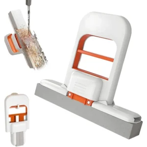 Mini Desktop Folding Mop, Compact Dual-Use Wet/Dry Cleaning System, Compact Mop for Bathrooms, Kitchens, Tabletop Glass