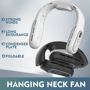portable leafless hanging neck fan USB charging small fan wind cooler, office, camping, outdoor travel fan, Thanksgiving gift