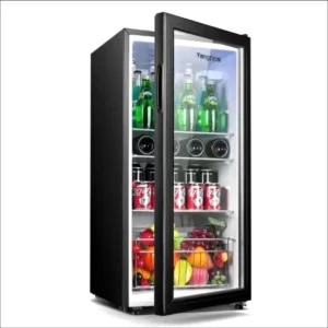 Portable Single door refrigerator small household transparent small refrigerator office beverage cabinet fruit tea wine cabinet
