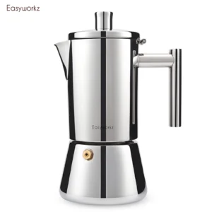 Easyworkz Diego Stovetop Espresso Maker Stainless Steel Italian Coffee Machine Maker Induction Moka Pot