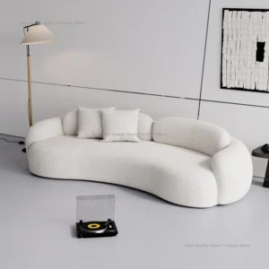 Italian Cream Style Rest Area Reception Sofa Nordic Luxury Beauty Salon Clothing Store Salon Sofa Office Business Furniture FYSS