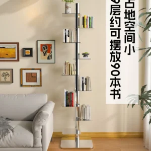 Creative Rotating Bookshelf Floor-standing Multi-tiered Terrarium Shelf Home Book Organizer Minimalist Study Storage Racks