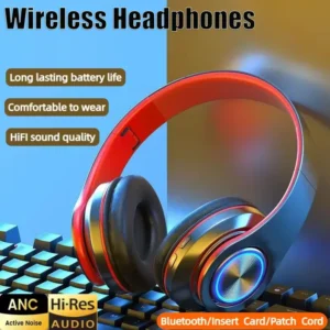 Wireless Bluetooth Headset Foldable Headphones HiFi Stereo Earphone With Mic Support SD Card FM For Xiaomi Iphone Sumsamg Phone