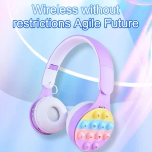 Headworn Rainbow Bubble Wireless Bluetooth Earphones 5.0 Pressure Reducing Cute Foldable with Microphone Card Insertion Earphone
