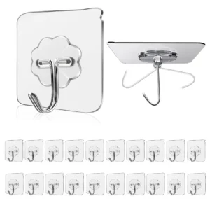 Waterproof and Oilproof Wall Hooks, Sticky Hooks for Kitchen Bathroom Shower Door Outdoor Wall Hanging Door Self-adhesive