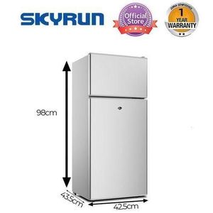 Skyrun 85 Litres Double Door Top Mount Fridge (BCD-108J) - Silver.