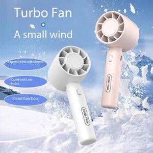 MATIHO Mini Desk Fan, Portable Handheld Fan with Silent Turbine Blades & Stand for Home/Office/Travel