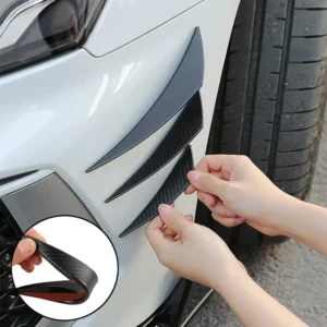 Universal Car Front Bumper Lip Decoration Diffuser Splitter Fins Black Carbon Fiber Body Spoiler Canards Car Modified Accessorie
