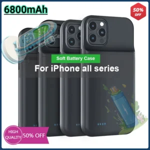 6800mAh Battery Charger Case Powerbank for IPhone 6 7 8 SE XR X XS 11 12 13 14 15 16 Pro Backup External Phone Charging Case