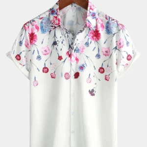 2026 New Men Casual Floral Button Short Sleeve Holiday Cool Beach Shirt Fashion Shirt Camicia Uomo Camisa Hawaii Divertidas