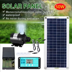 500W 800L/H Powerful Solar Water Pump Pet Solar Panel Watering Pump Generator System For Swimming Pools, Gardens, Fountains