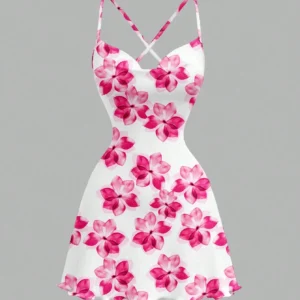 Women's Spring/Summer Casual Vacation Party Beach Off-Shoulder Backless Floral Print A-line Dress