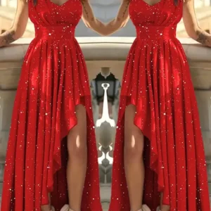 Women Evening Dresses Sexy Elegant Red Cocktail Party Chic Gala Graduation Luxury Formal Occasion Bridesmaid Gown Dress Clothes