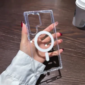 Original For Magsafe Magnetic Case for Samsung Galaxy S25 S24 S23 S21 FE S22 Ultra Plus Wireless Charging Shockproof Clear Cover