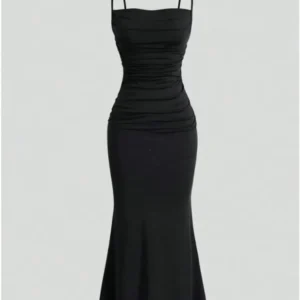 2025 All Seasons Women's Dresses Elegant Party Fitting Slim Spaghetti Strap Mermaid Hem Maxi Fashion Party Dresses WomenClothing